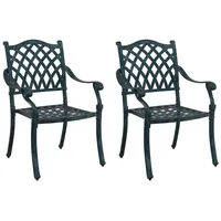 VidaXL Gartenstühle 2 Stk. Grün Aluminiumguss