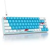 SOLIDEE mechanische Gaming Tastatur 65 Prozent,68 Tasten kompakte mechanische Tastatur RGB Hintergrundbeleuchtung,65 Prozent Tastatur mechanisch QWERTY,Roter Schalter für Win/Mac PC Laptop(68 Blue)