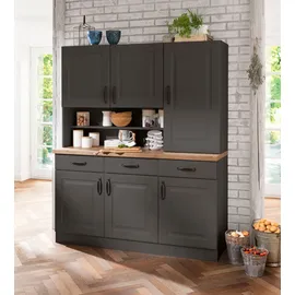 WIHO KÜCHEN Küchenbuffet Erla 150 x 50 x 181 cm GRAU
