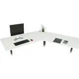MCW Tischplatte MCW-D40 für Eck-Schreibtisch, Schreibtischplatte, 120° weiß