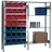 tecwerk Anbauregal Stahl H2000xB1000xT500mm blau/rot 10 Stahlbd.