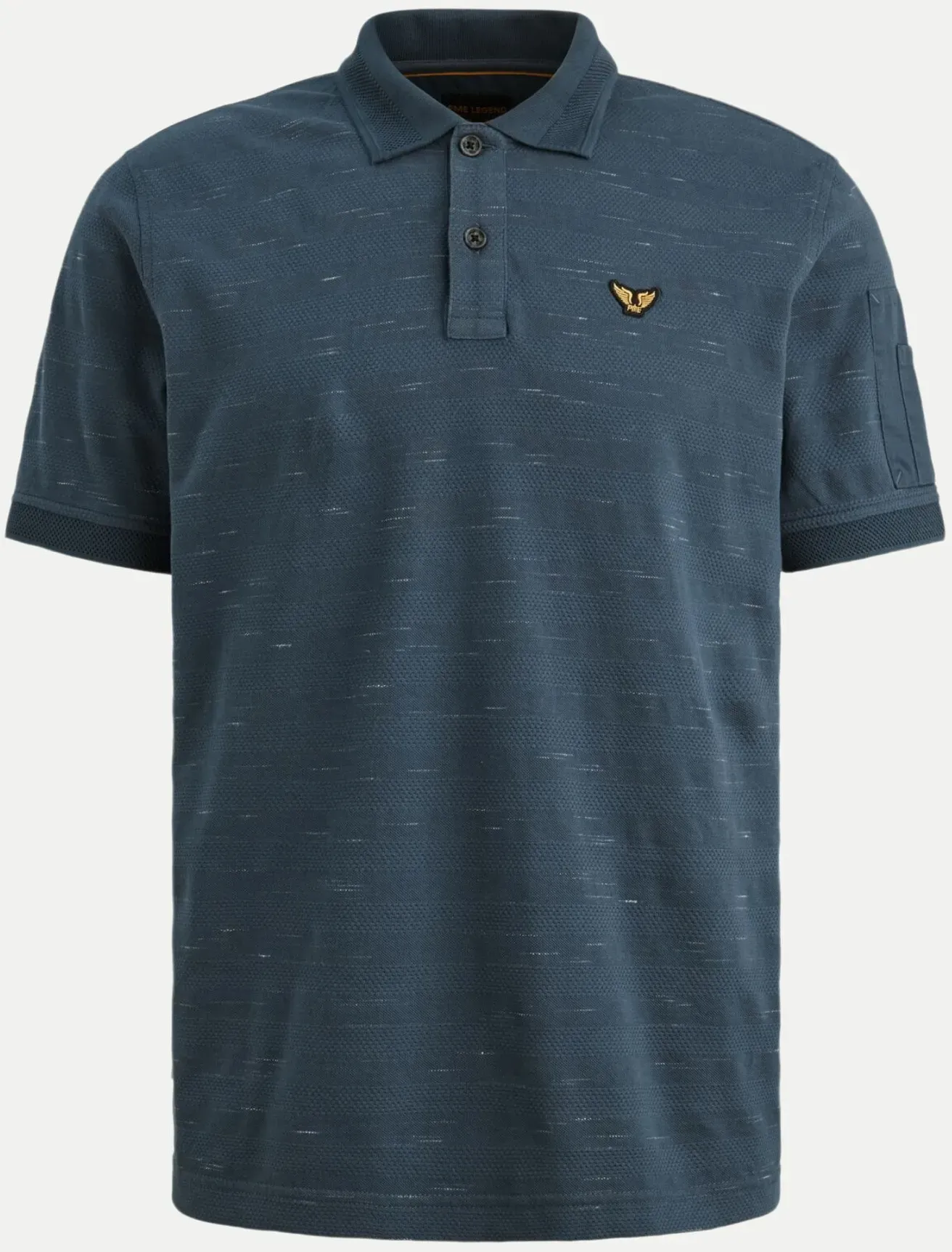 T-shirt mit Polokragen Popcorn Blau XXXL