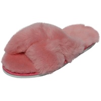 Hollert Damen Hausschuhe Florida Pantoffeln Sandaletten gefüttert echt Merino Lammfell Pantolette rosa EUR 36
