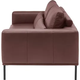 Musterring 2,5-Sitzer MUSTERRING "JustBPM100, 202 cm breit, aus hochwertigem Leder", rot, B:202cm H:88cm T:107cm, 100% Leder, Sofas, wahlweise mit Nierenkissen und mot. Sitzauszug, Metallfuß in schwarz
