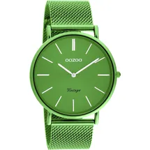 Oozoo grün (neongrün), Armbanduhren, Damen Armbanduhr Damenuhr, Herrenuhr, Edelstahlarmband