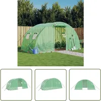 The Living Store - Gewächshaus Mit Stahlrahmen Grün 8 M2 4x2x2 M - Gewächshaus - Gartengewächshaus - Tomatenhaus - Pflanzenhaus - Greenhouses