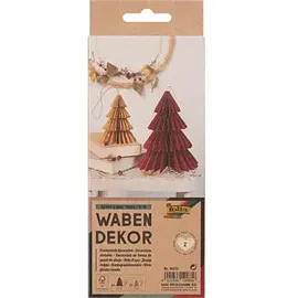 Folia Wabendekor Berry XMAS Trees Weihnachtsanhänger 2er Set Höhe 20 und 13 cm