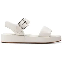 CLARKS Damen Alda Strap Sandale, Off White Lea, 38 EU