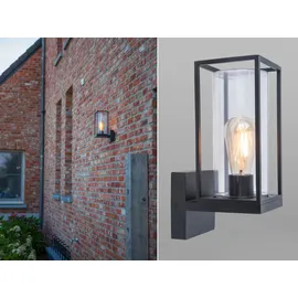 Lutec Außenwandleuchte Aluminium, Glas, Metall, Stahl 31,3 cm E27 schwarz