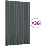 vidaXL Dachpaneele 36 Stk. Verzinkter Stahl Anthrazit 60x36cm
