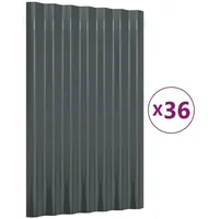 vidaXL Dachpaneele 36 Stk. Verzinkter Stahl Anthrazit 60x36cm