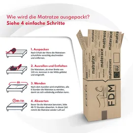 Fdm Matratze 100x200 cm 7-Liegezonen Härtegrad H3 (Mittelhart) 23 cm Höhe Polyurethan-Schaum Öko-Tex Allergikergeeignet Bezug Abnehmbar Waschbar TFK
