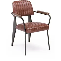 Stuhl Nelly mit Armlehne, Cognac