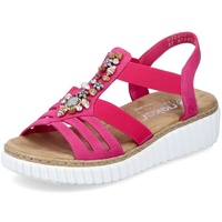 Rieker Damen Riemchensandalen 63249, Frauen Sandalen,flach,Sommerschuhe,Freizeitschuhe,offene Schuhe,Strandschuhe,sonstige Farben (31),43 EU / 9 UK - 43 EU Weit