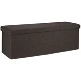 Relaxdays Truhenbank Gepolstert Braun 120 x 0 x 0 cm