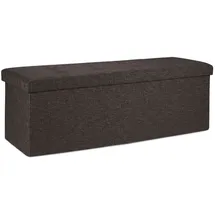 Relaxdays Truhenbank Gepolstert Braun 120 x 0 x 0 cm
