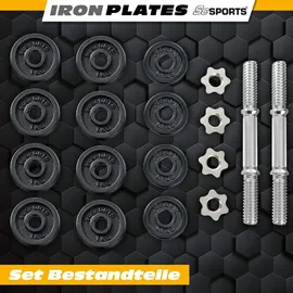 ScSPORTS Kurzhantel Set 15 kg verstellbar Gusseisen schwarz