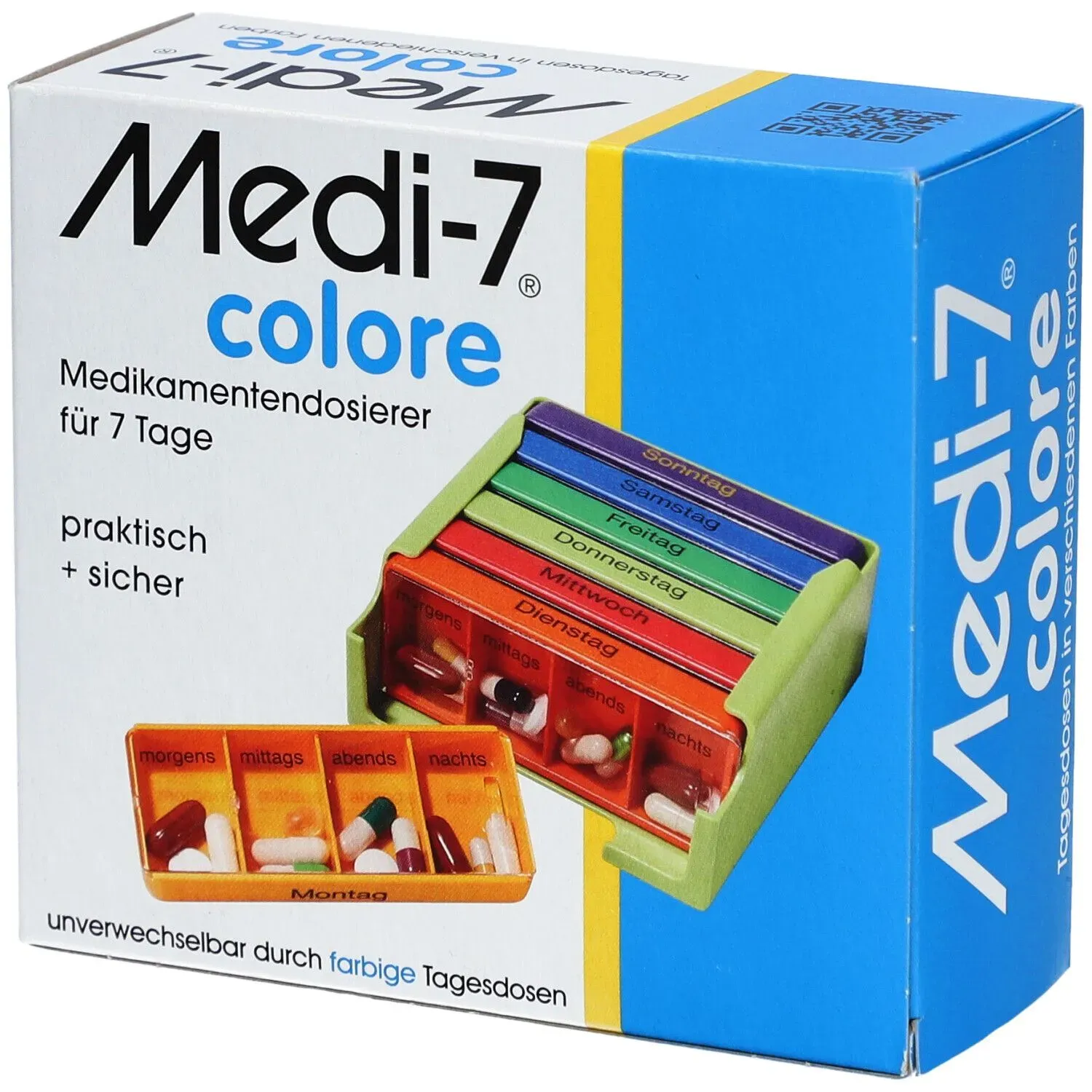 Medi-7 Colore Wochenpillenbox 4 Felder pro Tag - Deutsch