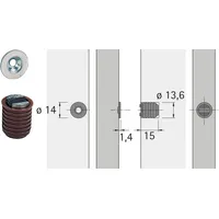 Hettich Haftmagnetschnapper M 73 / GP 9 - Braun