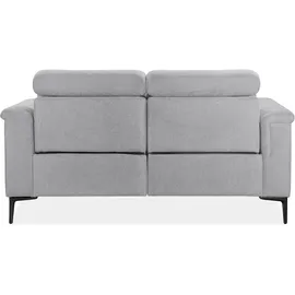 OTTO home 2-Sitzer OTTO HOME "Lund, mit Relaxfunktion und Kopfteilverstellung", grau (hellgrau), B:160cm H:97cm T:100cm, Webstoff 100% Polyester, Sofas, manuell od. elektrisch (m.USB-C), Echtleder, Kunstleder, Webstoff