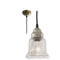 Loberon Loberon® Hängelampe Brandy, Glas, Eisen, Kabel: Baumwolle, H/Ø