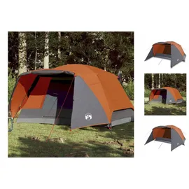 vidaXL Campingzelt 4 Personen Grau Orange