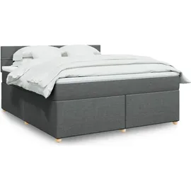 vidaXL Boxspringbett 180 x 200 cm Dunkelgrau