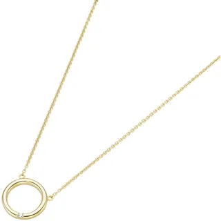 Luigi Merano Collier kleiner Ring, mit Brillant, Gold 585 Ketten Gold Damen