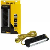 Stanley Steckdosenleiste 2 m Schwarz/Gelb/Silber 3 St.