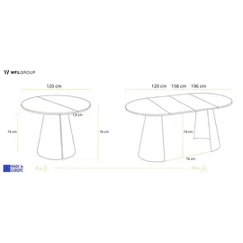 WFL GROUP Lamio Ø 120 cm schwarz