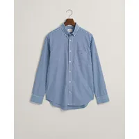 GANT Reg Stripe Langarmhemd College Blue M