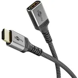 goobay HDMI-Kabel 79108 HDMI Stecker HDMI Buchse 5 m Schwarz/Silber