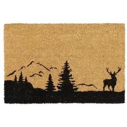 relaxdays Fußmatte Kokos »Hirsch & Bäume« 60 x 40 cm, 60 cm