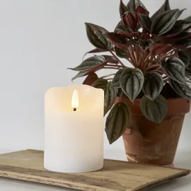 StarTrading LED Kerze Rustik Optik H 10 cm weiß