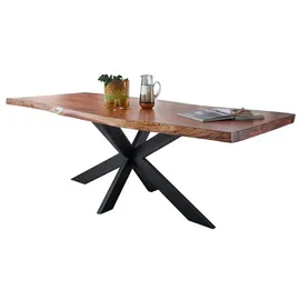 g+k möbelvertriebs Baumtisch "Pune" 180x90cm Akazie & Eisen schwarz - Schwarz