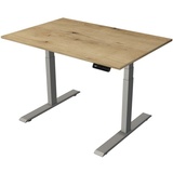 Kerkmann Move 2 elektrisch höhenverstellbarer Schreibtisch eiche rechteckig, T-Fuß-Gestell silber 120,0 x 80,0 cm