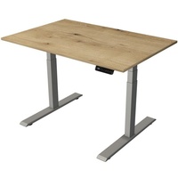 Kerkmann Move 2 elektrisch höhenverstellbarer Schreibtisch eiche rechteckig, T-Fuß-Gestell silber 120,0 x 80,0 cm