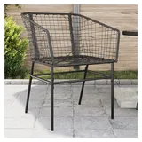 vidaXL Gartenstühle 2 Stk. Schwarz Poly Rattan