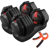 HAKENO 2x24kgVerstellbare Hanteln 15 in 1 Hantelset Einstellbare Platzsparende Hanteln, Kraftraining und Heimtraining Variable Gewichte platzsparend