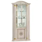 Xlmoebel Eckvitrine Eckschrank Vitrine Anrichte Luxus Glas Holz Design Schrank Schränke (Eckvitrine) Hergestellt in Europa beige