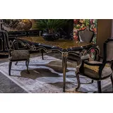 Casa Padrino Luxus Barock Esstisch Schwarz / Gold - Prunkvoller Massivholz Esszimmertisch - Barock Esszimmer Möbel - Edel & Prunkvoll