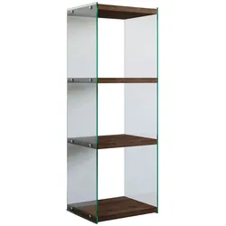 Dmora Bücherregal Dpersic, Büroregal, Mobiler Buchhalter, Bücherbrett, 40x35h120 cm, Nussbaum