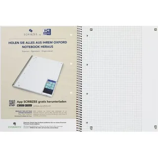 Oxford Collegeblock A4 80 Blatt, kariert DIN Außenrand
