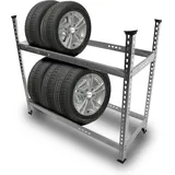 BITUXX Reifen Standregal Reifenregal Reifenständer Reifenhalter Reifenaufbewahrungssystem Reifenlagerregal Reifenablage bis zu 8 Räder 120 x 47 x 102 cm