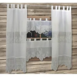Gardine "HIRSCH" Gr. 1, weiß, B:90cm H:150cm, Baumwolle, HOSSNER - ART OF HOME DECO, Gardinen