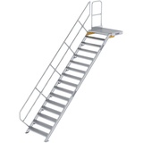 Günzburger Treppe mit Plattform 45° inkl. einen Handlauf, 1000mm Stufenbreite, 16 Stufen