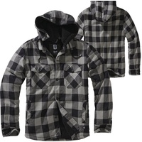 Brandit Textil Brandit Lumber Check Shirt Hooded Jacke grau XXXL