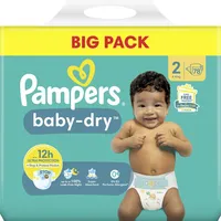 Pampers® Windeln baby-dryTM BIG PACK Größe Gr.2 (4-8 kg) für Neugeborene (0-3 Monate), 90 St.
