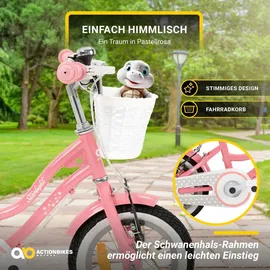 ACTIONBIKES MOTORS Actionbikes Kinderfahrrad Starlight 12 Zoll Rosa, Stützräder, Fahrradkorb, Klingel, Kettenschutz (Classic)