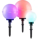 just light. Gartendeko Erdspieß Gartenlampe LED Kugellampe dimmbar mit Fernbedienung Stecklampe Terrassenlampe Außenlampe, RGB Farbwechsel, 8,5W 806lm warmweiß, 3er Set